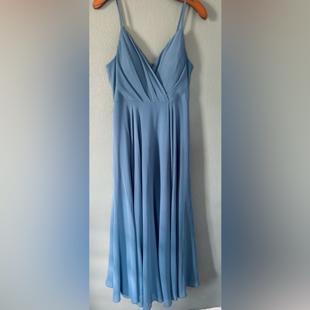 Light Blue Spaghetti Strap Prom Dress